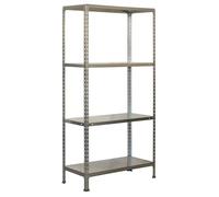 SimonRack Scaffali per riporre oggetti, 150 x 110 x 40 cm, (altezza x larghezza x profondità), scaffalatura metallica, 4 ripiani, 60 kg di punto flessione, acciaio zincato, zincato - Ecoclick