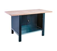 SimonRack Tavolo da lavoro officina, banco di lavoro, extra forte, 1 armadio, capacità carico 1000 kg, misure 865 x 1500 x 750 mm, antracite/faggio