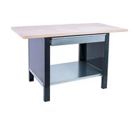 SimonRack Tavolo da lavoro officina, banco di lavoro, extra forte, 1 cassetto, capacità carico 1000 kg, misure 865 x 1200 x 750 mm, antracite/faggio