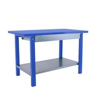 SimonRack Tavolo da lavoro officina, banco di lavoro, extra forte, 1 cassetto, portata 700 kg, misure 830 x 1800 x 730 mm, blu