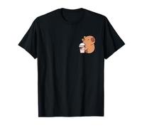 Simpatica amante degli anime Capybara Kawaii che beve Bubble Tea Maglietta