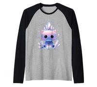 Simpatica Arte Stravagante per Amanti degli Animali Domestici Crystal Princess Cat Maglia con Maniche Raglan