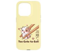 Simpatica bacchetta Kawaii Baby Cow Too Cute to Eat Meme Custodia per iPhone 15 Pro
