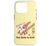 Simpatica bacchetta Kawaii Baby Cow Too Cute to Eat Meme Custodia per iPhone 16 Pro