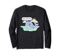 Simpatica Balena Hello There, Divertente Amante degli Animali marini e degli oceani Maglia a Manica