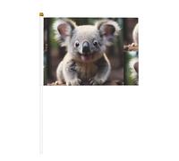 Simpatica bandiera a forma di koala stampata su entrambi i lati, 14 x 20,8 cm, adatta per attività di squadra di tifo
