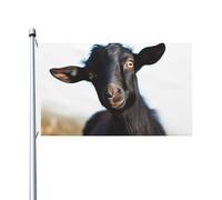 Simpatica bandiera animale capra nera 3x5 Ft bandiera all'aperto bandiera da giardino festa bandiera da giardino benvenuto banner da cortile casa giardino cortile bandiere decorazione prato, interno