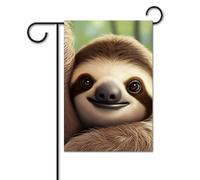 Simpatica bandiera bradipo 30,5 x 45,7 cm bandiere per esterni divertente bandiera per feste banner stampato su entrambi i lati bandiere da giardino benvenuto fuori cortile bandiera per casa