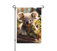 Simpatica bandiera da giardino con stampa di koala su entrambi i lati, a prova di scolorimento, per decorazione da cortile, cartello di benvenuto 31,8 x 45,7 cm