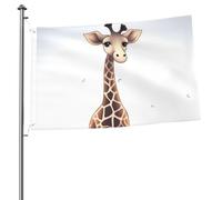 Simpatica bandiera giraffa da 0,8 x 90 cm, stampa su entrambi i lati, bandiere da giardino, bandiera da cortile per esterni, bandiere per vacanze, banner regalo con occhielli sfondo fotografico per
