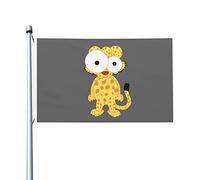Simpatica bandiera leopardata bifacciale 3x5 Ft Bandiera esterna Durevole Patio Bandiere decorative per interni Banner per feste a casa Bandiera di benvenuto 3by5
