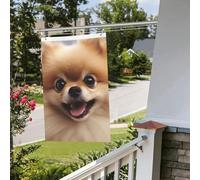 simpatica bandiera pomerania, 6 x 90 cm, per interni ed esterni, primavera, estate, autunno, inverno, giardino, bandierine con occhiello, verticali su entrambi i lati, bandiere per decorazioni da