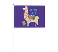 Simpatica bandiera portatile con stampa di lama e cactus, compatta e leggera, adatta per sfilate, eventi e supporto per i fan