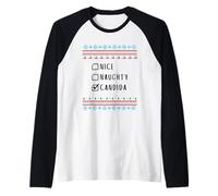 Simpatica Birichina Natale Candida Maglione Brutto Maglia con Maniche Raglan