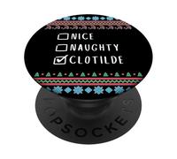 Simpatica Birichina Natale Clotilde Maglione Brutto PopSockets PopGrip Adesivo