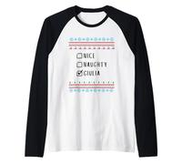 Simpatica Birichina Natale Giulia Maglione Brutto Maglia con Maniche Raglan