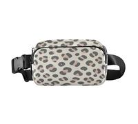 Simpatica borsa a tracolla antifurto per piccoli uomini d'affari chic rosa cipria grigio leopardo stampa animale borsa a tracolla con tracolla regolabile multiuso per viaggi, palestra, lavoro