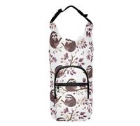 Simpatica borsa a tracolla con bradipo marrone con porta bottiglia d'acqua versatile portabottiglie per acqua da passeggio con cinghia adatta a bottiglie da 20/24/32/4 once