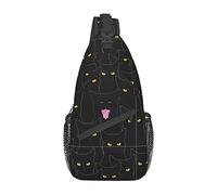 Simpatica borsa a tracolla con occhi di gatto nero per donna, uomo, zaino a tracolla, ciclismo, escursionismo, zainetto a tracolla