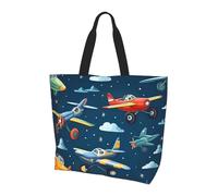 Simpatica borsa a tracolla da donna a forma di aeroplano, borsa per la spesa, impermeabile, con tasca interna, per lavoro, viaggi, scuola