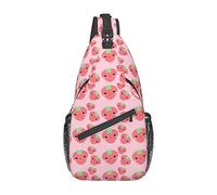 Simpatica borsa a tracolla Namaste con fiore di loto fragola, borsa a tracolla per uomo e donna, utilizzata per il tempo libero e i viaggi