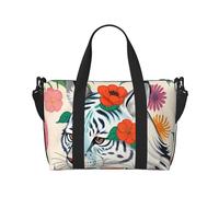 Simpatica borsa da viaggio a mano con tigre bianca. Per uomini e donne. Materiale durevole e design elegante, adatta per viaggi d'affari e tempo libero.