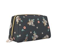 Simpatica borsa da viaggio per trucco per donna, adorabile cartone animato Koala sul ramo di un albero Borsa per cosmetici in pelle Borsa portatile impermeabile Piccola borsa per trucco Organizer Bor