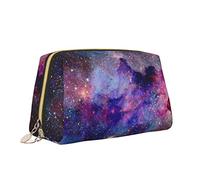 Simpatica borsa da viaggio per trucco per donna,Bellissimi stelle nella galassia Borsa per cosmetici in pelle Borsa portatile impermeabile Piccola borsa per trucco Organizer Borsa da toilette per rag