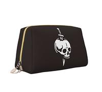 Simpatica borsa da viaggio per trucco per donna, il teschio è stato trafitto da un pugnale Borsa per cosmetici in pelle Borsa portatile impermeabile piccola borsa per trucco Organizer Borsa da toilet