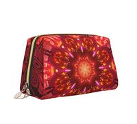 Simpatica borsa da viaggio per trucco per donna, Mandala Loop Etnico Zen Geometria sacra Fiore Borsa per cosmetici in pelle Borsa portatile impermeabile Piccola borsa per trucco Organizer Borsa da to
