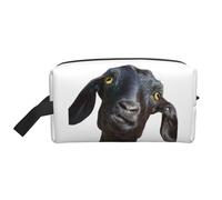 Simpatica borsa nera dell'organizzatore di viaggio stampata animale della capra, custodia ad alta densità con schiuma protettiva per elettronica