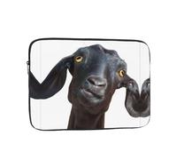 Simpatica borsa per computer da 13 pollici con motivo animale di capra nera, borsa portatile per computer, adatta per viaggi di lavoro e pendolarismo