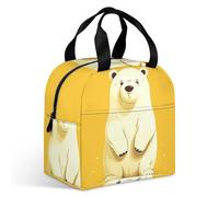 Simpatica borsa per il pranzo a forma di orso polare per adulti, a prova di perdite, isolata, con cerniera e tasche multiple, grande capacità, per ufficio, lavoro, picnic