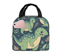 Simpatica borsa per il pranzo con dinosauro per donne e uomini, isolata, riutilizzabile, a prova di perdite, con tasche laterali, contenitori per alimenti più freddi, grande borsa per pasti per lavoro