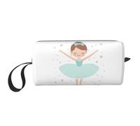 Simpatica borsa per il trucco a forma di ballerina, resistente all'acqua, organizer da viaggio per donne e uomini, con cerniera, piccola borsa per attrezzi portatile