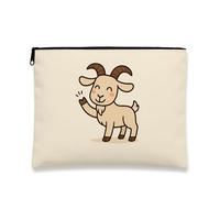 Simpatica borsa per il trucco a forma di capra, adorabile astuccio per cosmetici con cerniera per donne, piccolo organizer portatile in tela, ottimo regalo per gli amanti degli animali, accessori