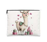 Simpatica borsa per il trucco a forma di lama, astuccio da viaggio per donne, organizer portatile con cerniera, regalo per San Valentino, bianco, 7x9 Inch, Lama