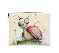 Simpatica borsa per il trucco a forma di lumaca, borsa da viaggio multicolore per cosmetici, da donna, piccola borsa portatile in tela con cerniera, regalo divertente per bambini, Multicolore, 7x9