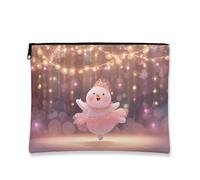 Simpatica borsa per il trucco a forma di pupazzo di neve, ballerina, borsa da viaggio per donne, piccola borsa portatile in tela con cerniera, borsa da toilette natalizia per la cura della pelle