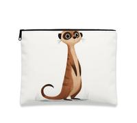 Simpatica borsa per il trucco a forma di suricato, adorabile astuccio da viaggio per donne, piccolo astuccio portatile in tela con cerniera, regalo per gli amanti degli animali, organizer per tutte le