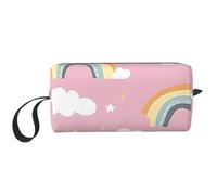 Simpatica borsa per il trucco arcobaleno nuvola organizer per articoli da toeletta da viaggio resistente all'acqua per donne e uomini borsa per cosmetici con cerniera piccola borsa portatile per