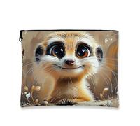 Simpatica borsa per il trucco con cartoni animati, adorabile astuccio da viaggio per cosmetici da donna, piccola borsa portatile in tela con cerniera, regalo divertente per la cura della pelle