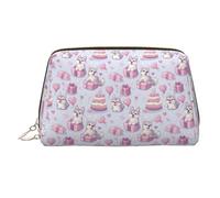 Simpatica borsa per il trucco con stampa di un cucciolo, borsa per cosmetici da viaggio per donne, custodia per trucco in pelle di grande capacità, organizer per trucchi, graziosa custodia per trucchi