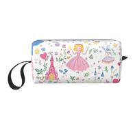 Simpatica borsa per il trucco da principessa, impermeabile, organizer da viaggio per articoli da toeletta per donne e uomini, castello a forma di cuore, con cerniera, piccola borsa per attrezzi