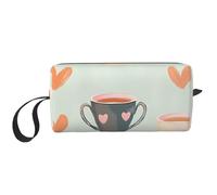 Simpatica borsa per il trucco da viaggio resistente all'acqua, organizer per articoli da toeletta da viaggio per donne e uomini, custodia per cosmetici a forma di cuore con cerniera piccola borsa
