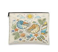 Simpatica borsa per il trucco Nautilus, borsa da viaggio per donne, regali per ragazze, organizer portatile con cerniera in tela piccola da 17,8 x 22,9 cm
