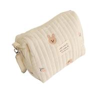 Simpatica borsa per pannolini, spaziosa custodia in cotone portatile, comoda maniglia per il trasporto, esterno lavabile in lavatrice, borsa multifunzione con cerniera per passeggino, per bottiglia