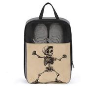 Simpatica borsa per scarpe da ballo con scheletro divertente per viaggi e uso quotidiano, anti-polvere, porta scarpe da golf