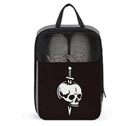 Simpatica borsa per scarpe da viaggio, il teschio è stato trafitto da un pugnale Borsa per scarpe da viaggio portatile impermeabile e traspirante con cerniera, Borsa organizer per scarpe da viaggio B