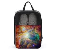 Simpatica borsa per scarpe da viaggio, un bellissimo cielo stellato con borsa per scarpe da viaggio portatile traspirante e impermeabile arancione con cerniera, borsa organizer per scarpe da viaggio